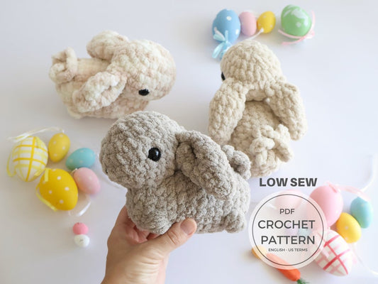Low-Sew Blanket Yarn Bunny Pattern | Instant Digital download PDF