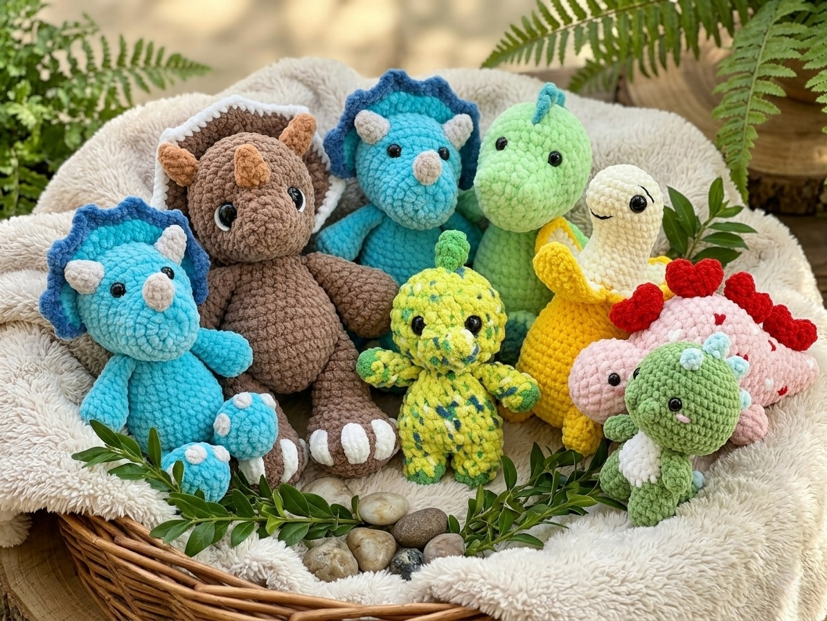 Jurassic Friends: Dino Amigurumi Crochet Pattern Bundle (Set of 7 PDFs)